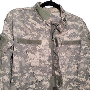 Vtg Digital Camo Jacket Military Issue Medium Long